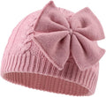 JANGANNSA Winter Warm Knitted Baby Hat for Girls Cotton Lined Infant Toddler Hat Autumn Cute Bow Classic Girls Beanie 0-6Y