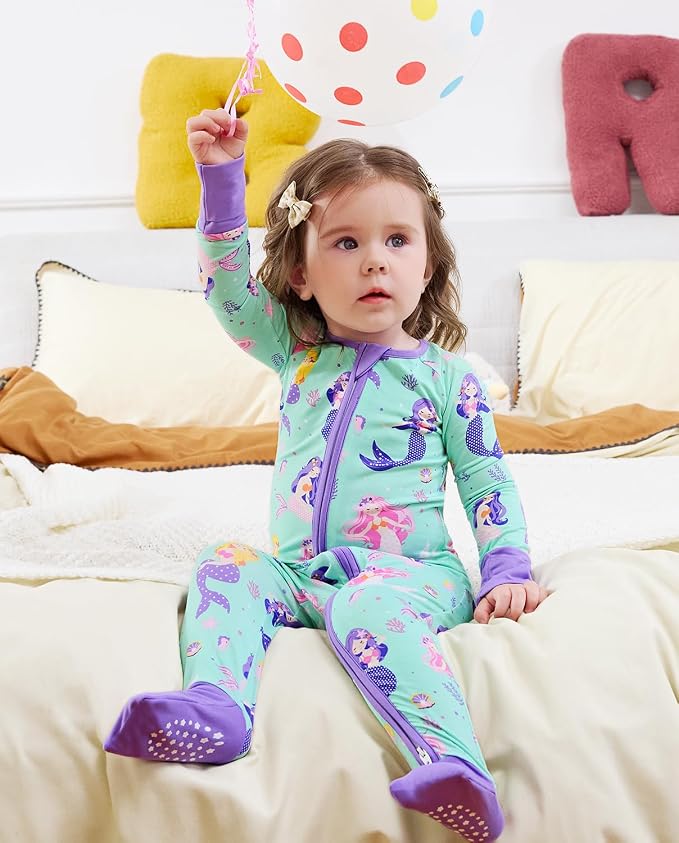 babee Reshinee Viscose Derived from Bamboo Baby Footie Pajamas Convertible - Image 7