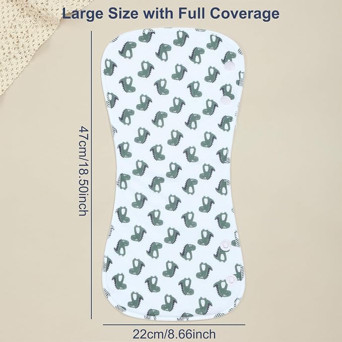 Baby Burp Cloths with Snap Design 3 Layers Thicken Cotton Absorbent and Soft - Image 4