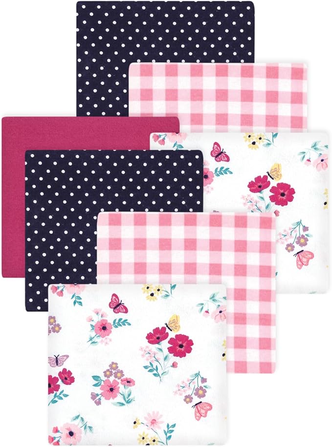 Little Treasure Hudson Baby Cotton Poly Flannel Receiving Blankets Multipack by HudsonBaby