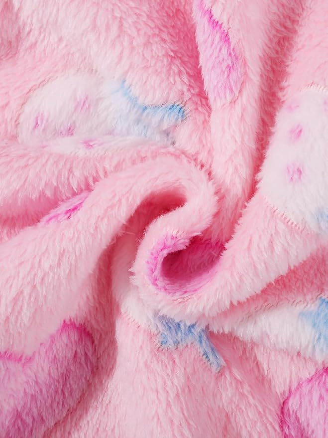 Toddler Baby Girl Fleece Jackets Fall Clothes Hooded Zip Fuzzy Coats - Image 5