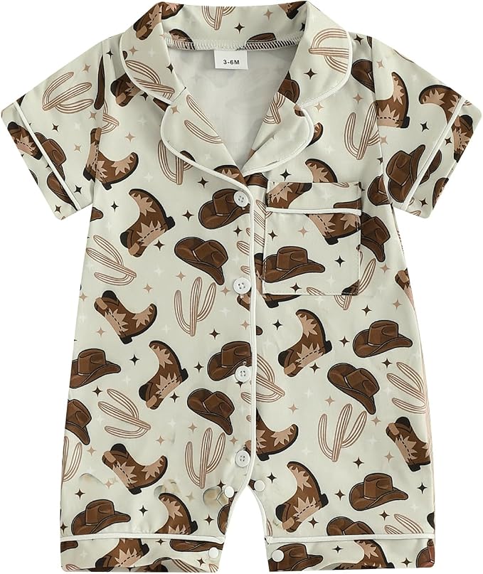 Balaflyie Newborn Summer Pajamas Baby Boy Girl Button Down Romper Cute Infant by Balaflyie
