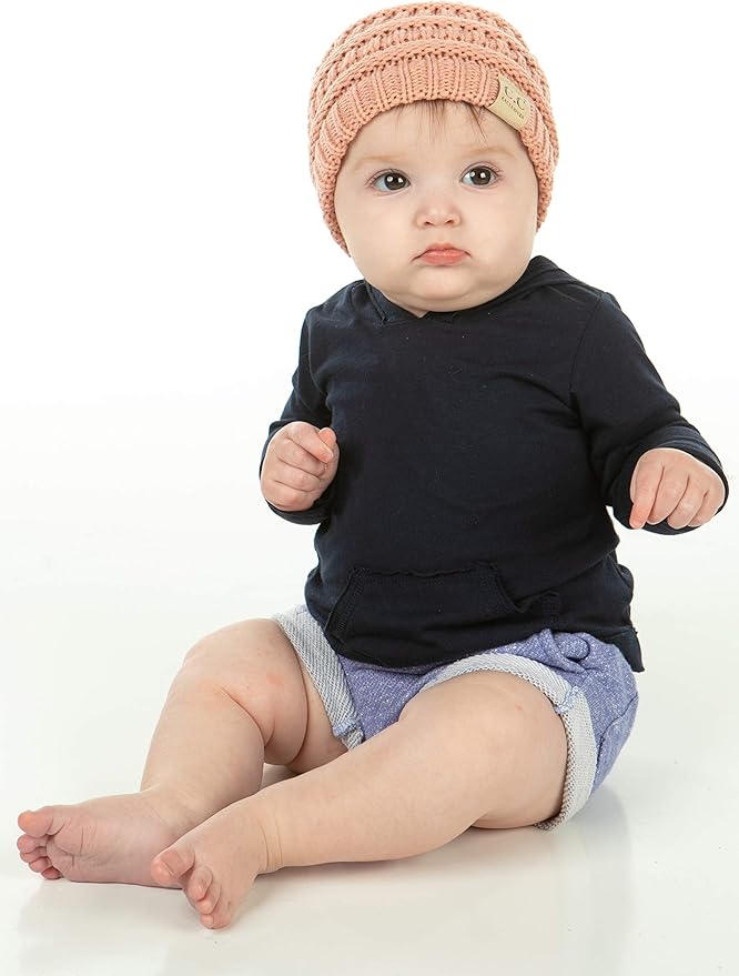 Funky Junque Baby Winter Hat – Cute Newborn Hats, Cozy Warm Infant Beanie, Soft Knit Stocking Stuffer for Babies 0–12 Months