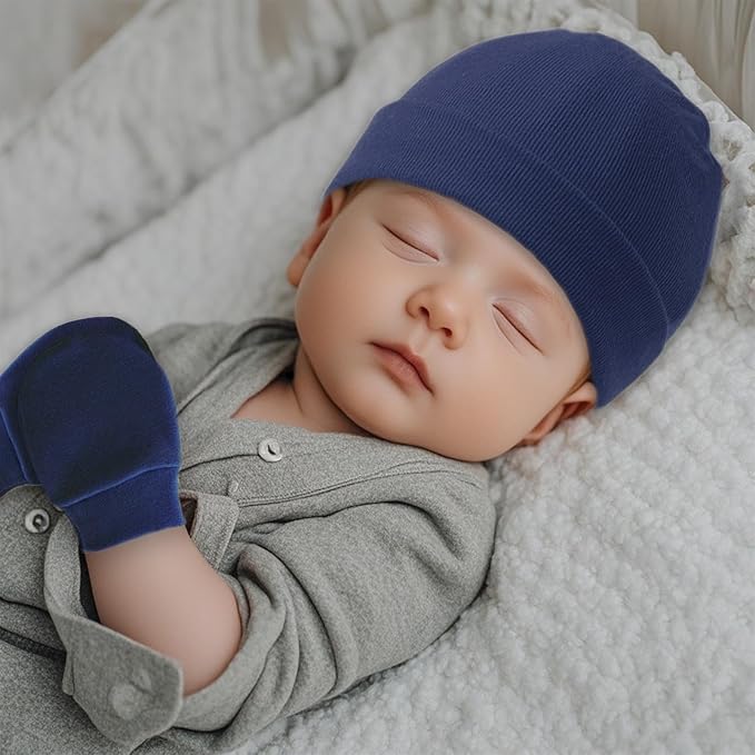 Baby Hats and Mittens Newborn Hats Gloves Infant Beanie Soft Cap Mitten Sets - Image 3