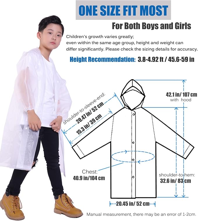 Kids Rain Jacket, 2 Pack Rain Ponchos - Image 2