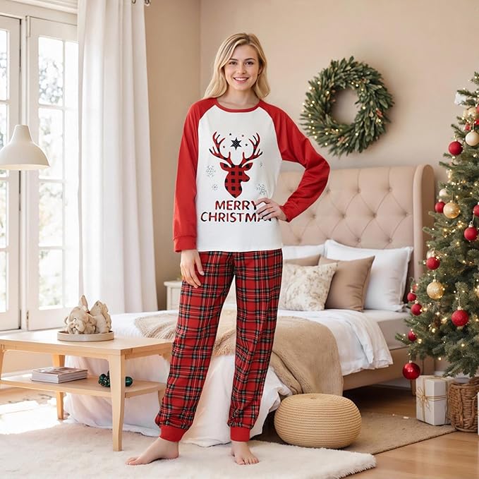 Awoscut Family Christmas Pajamas Matching Pajamas for Family, Xmas PJs Sets Holiday Sleepwear
