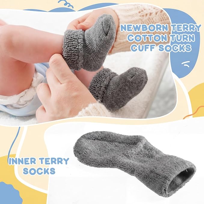 Twistover 10 Pairs Preemie Cotton Turn Cuff Socks - Image 5