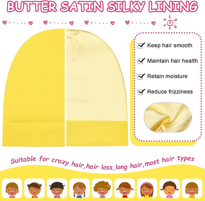 6 Pack Satin Lined Baby Beanie Newborn - Image 3