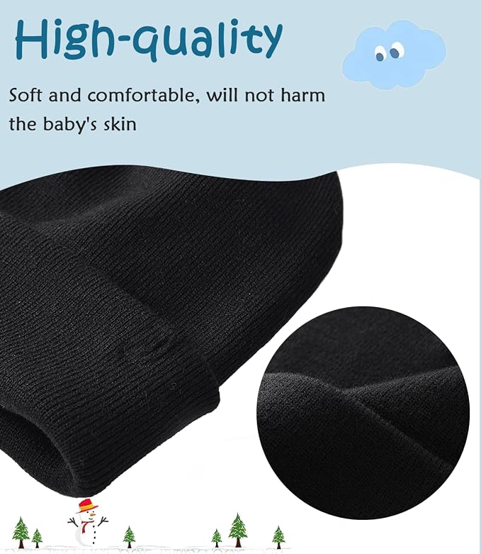 Toddler Baby Beanie Hat 6 Packs, Double Layer Knit Infant Winter Hat Warm - Image 4