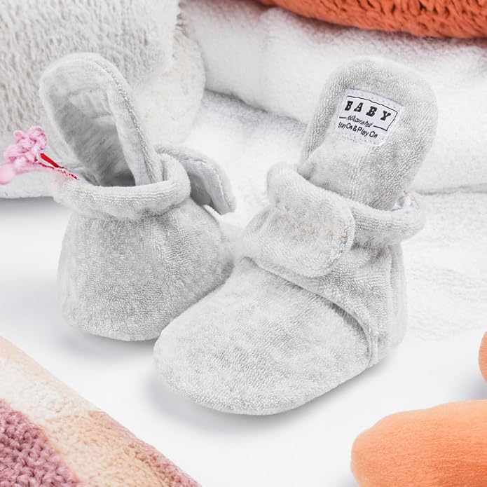 Sawimlgy Newborn Infant Baby Girl Boy Cotton Booties Stay On Sock Slippers Soft - Image 3