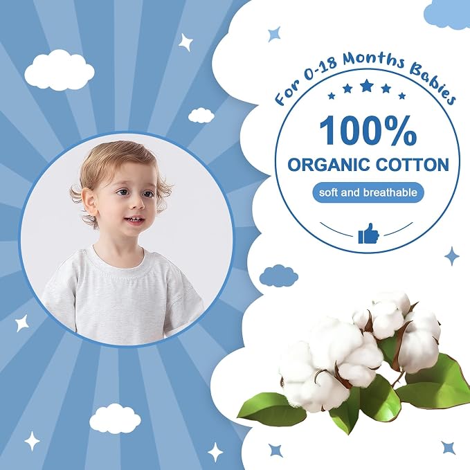 Bafeicao Baby Boy Girl Bubble Romper Infant Toddler T-Shirt Bodysuit | Organic - Image 2