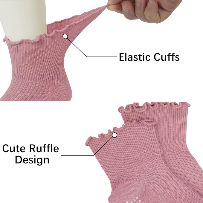 Girls Ruffle Socks Non-Slip Ankle Socks - Image 5