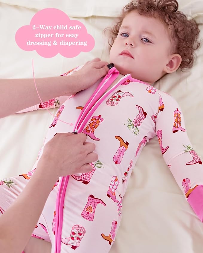 babee Reshinee Viscose derived from bamboo Baby Pajamas Convertible Footie - Image 4