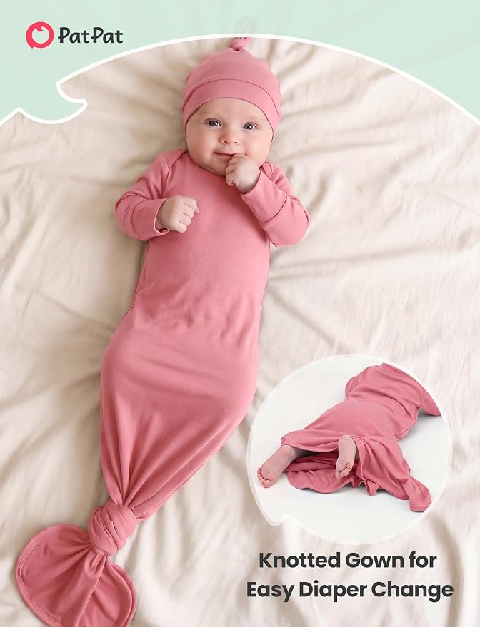 PATPAT Baby Sleeper Gown with Hat - Image 4