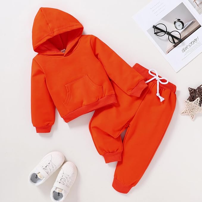 Happy Town Baby Fall Outfits for Girl Boy Long Sleeve Hoodie Top and Long - Image 2