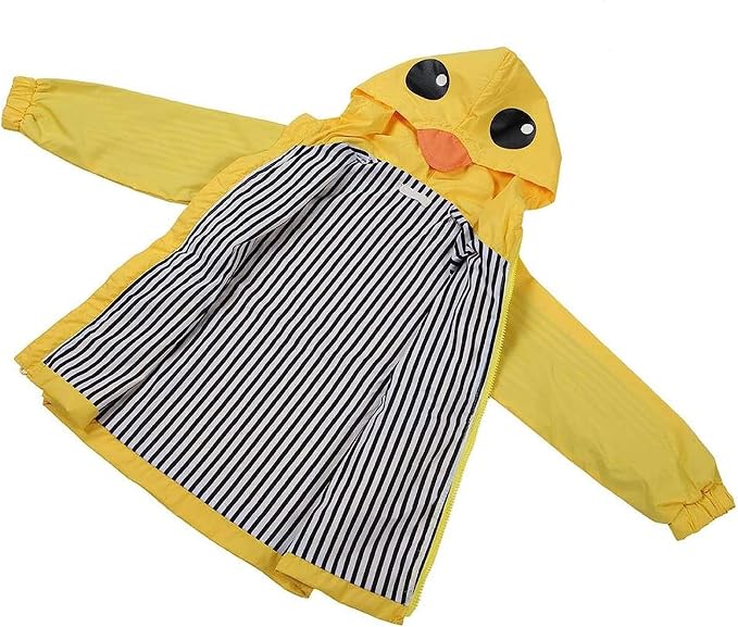Toddler Baby Boy Girl Duck Rain Jacket Cute Cartoon Yellow Raincoat Hoodie Kids - Image 6
