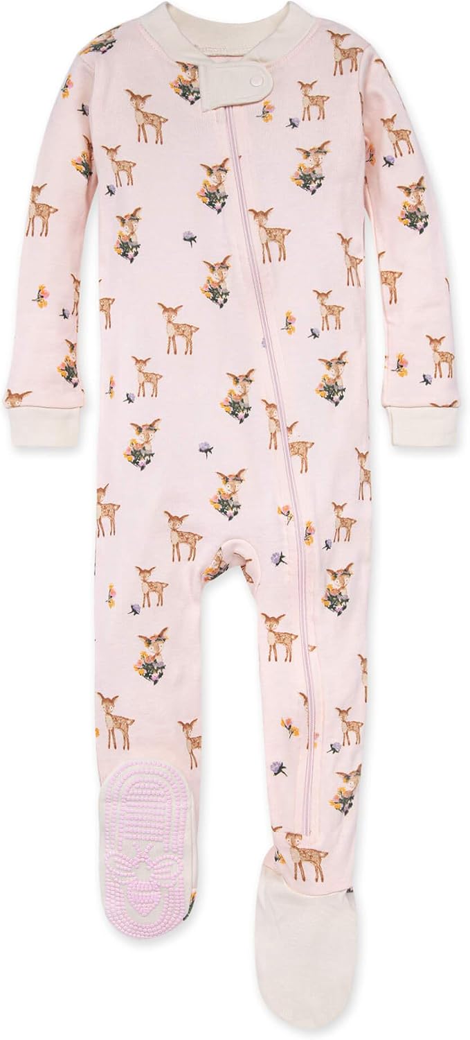 Burt's Bees Baby Girls Organic Cotton, Snug Fit Footed Sleeper Pajamas | by BurtsBeesBaby