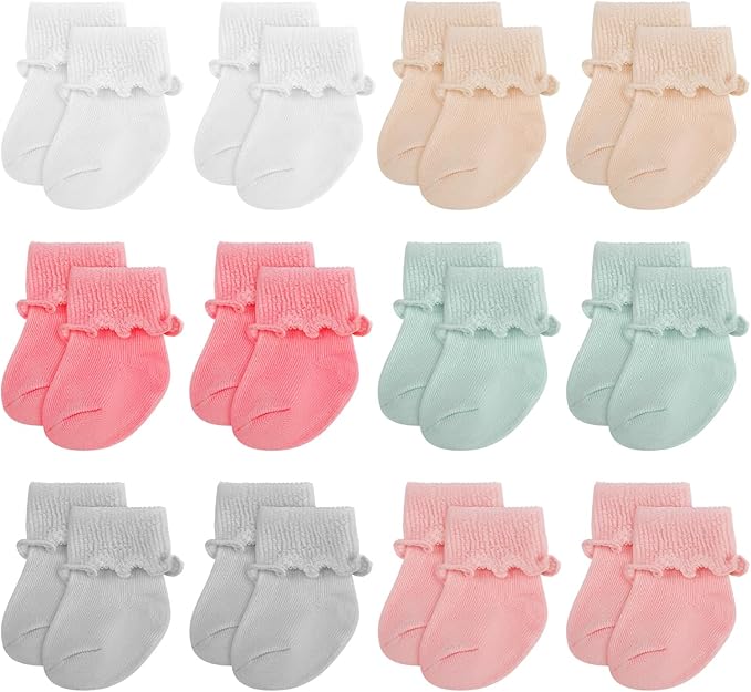Toulite 12 Pair Preemie Newborn Baby Socks by Toulite