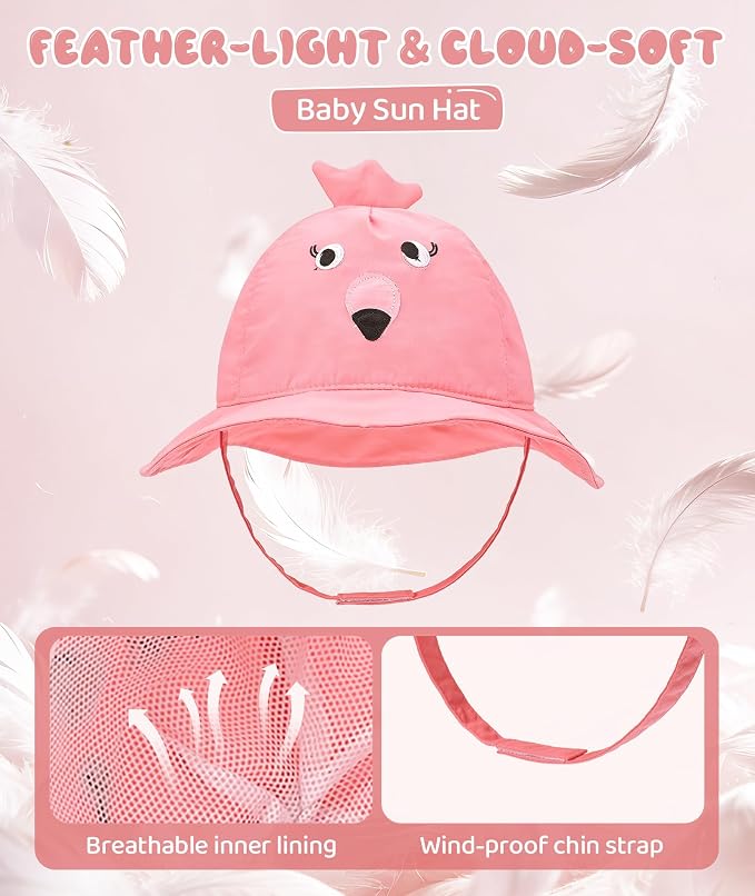 Azue Cute Baby Sun Hat, Wide-Brim Toddler Bucket Hats - Image 3