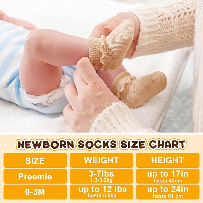 Toulite 12 Pair Preemie Newborn Baby Socks - Image 2