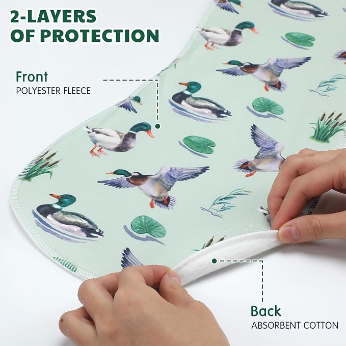 SmoothNovelty 5 Pack Mallard Duck Pattern Baby Burp Cloths Soft Absorbent - Image 3