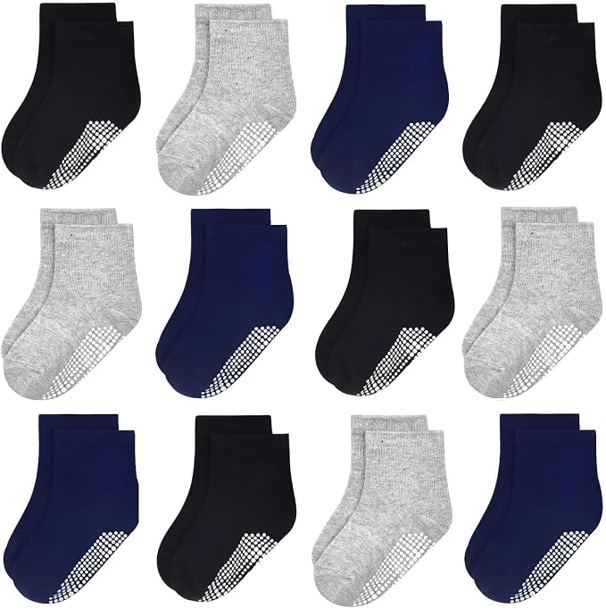 GRPSKCOS Baby Socks Non Slip 12 Pairs Toddler Anti Skid Socks by GRPSKCOS