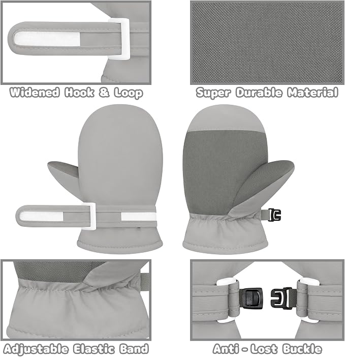 Olreco Baby Toddler Mittens Waterproof Infant Baby Winter Mittens Toddler Snow - Image 5
