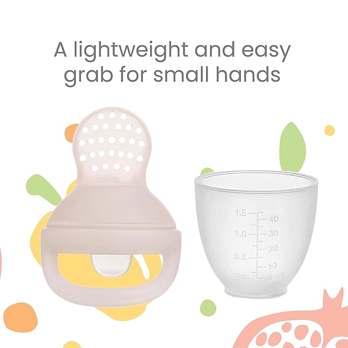Lulyboo Silicone Fresh Fruit and Veggie Self-Feeder Pacifier for Babies 6+ Months - BPA-Free, Dishwasher Safe, Food-Grade Silicone Baby Food Feeder with Small Holes for Safe, Nutritious Self-Feeding