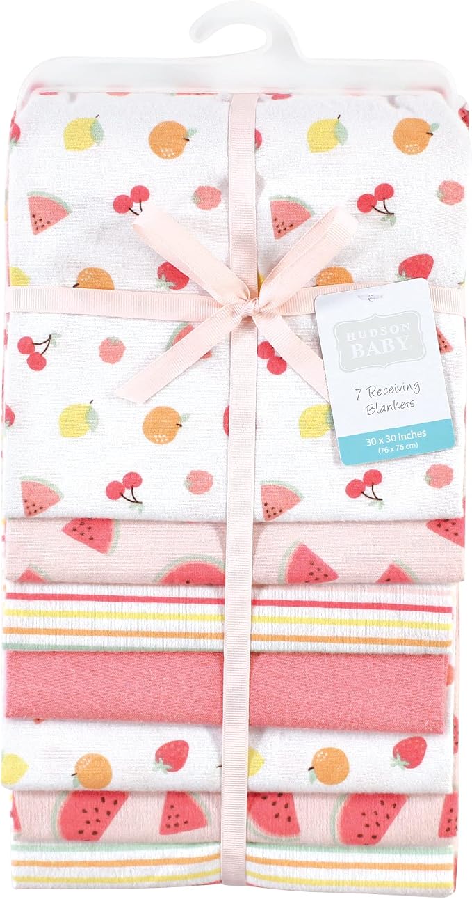 Little Treasure Hudson Baby Cotton Poly Flannel Receiving Blankets Multipack - Image 2
