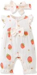 Renotemy Newborn Baby Girl Clothes Romper Summer Outfits Preemie-18Months | by Renotemy
