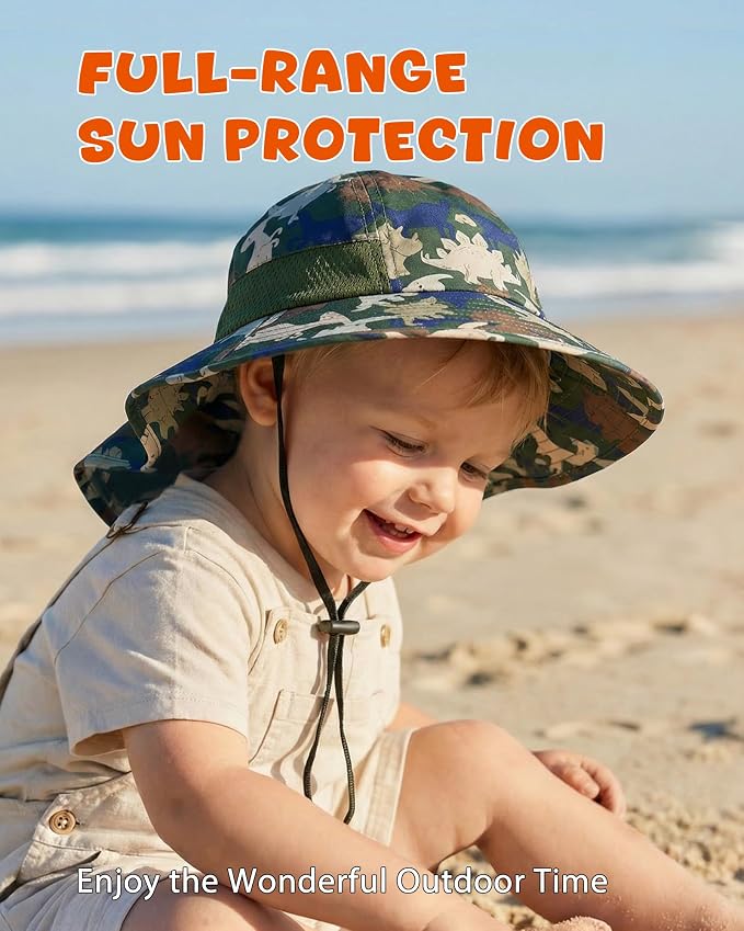 Toddler Baby Sun Hat Kids Summer Beach Essentials Adjustable Beach Hats - Image 4