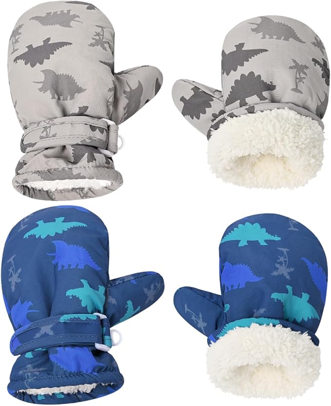 Fleece Lined Mittens for Baby Boys Girls, Baby Toddler Little Kids Winter Warm by Weradau
