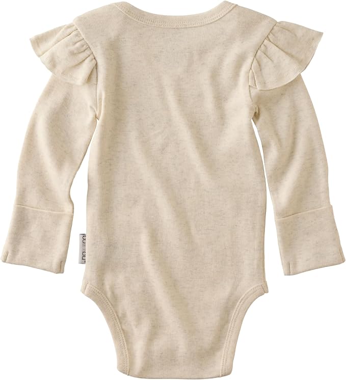 Butterblu Ashley 5-Pack Long Sleeve Ruffle Shoulder Bodysuits 100% Cotton | - Image 3
