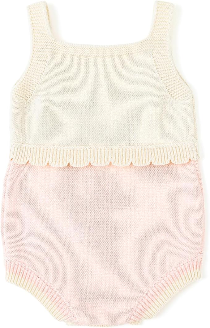 Simplee kids Baby Girl Romper, Sleeveless Pompoms Square Neck | Soft Breathable - Image 3