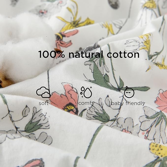 Duomiaomiao 0.5 TOG Toddler Sleep Sack 36-48 Months 100% Cotton Lightweight Baby Sleep Sack with Feet, Breathable Comfy Toddler Wearable Blanket