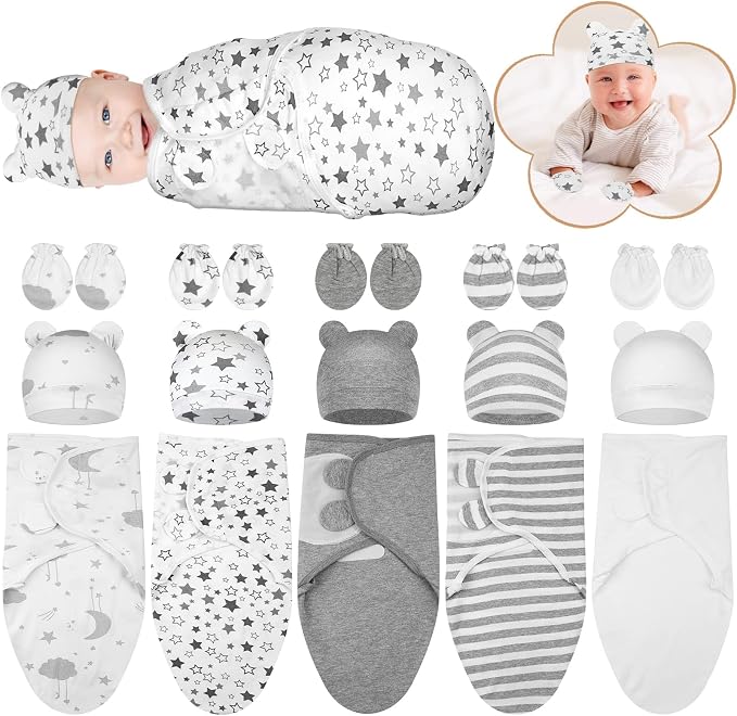 5 Pack Preemie Swaddle Blanket Wrap by Flasoo