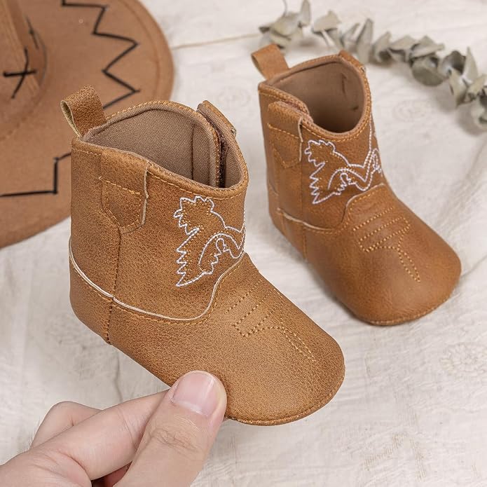 HsdsBebe Baby Boys Girls Western Cowboy Boots Infant Moccasins High Top Booties - Image 4