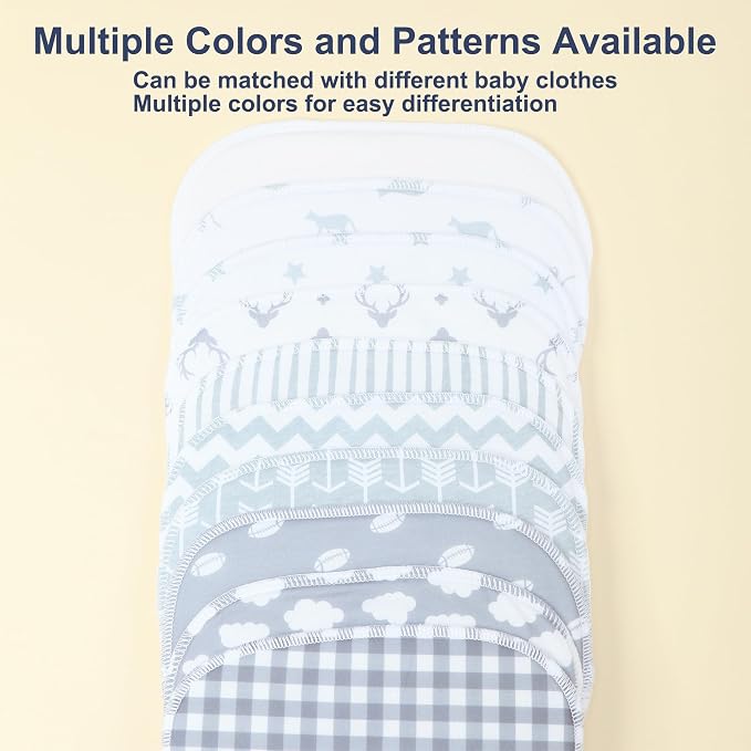 10-Pack Burp Cloths for Baby Boys and Girls - Image 6
