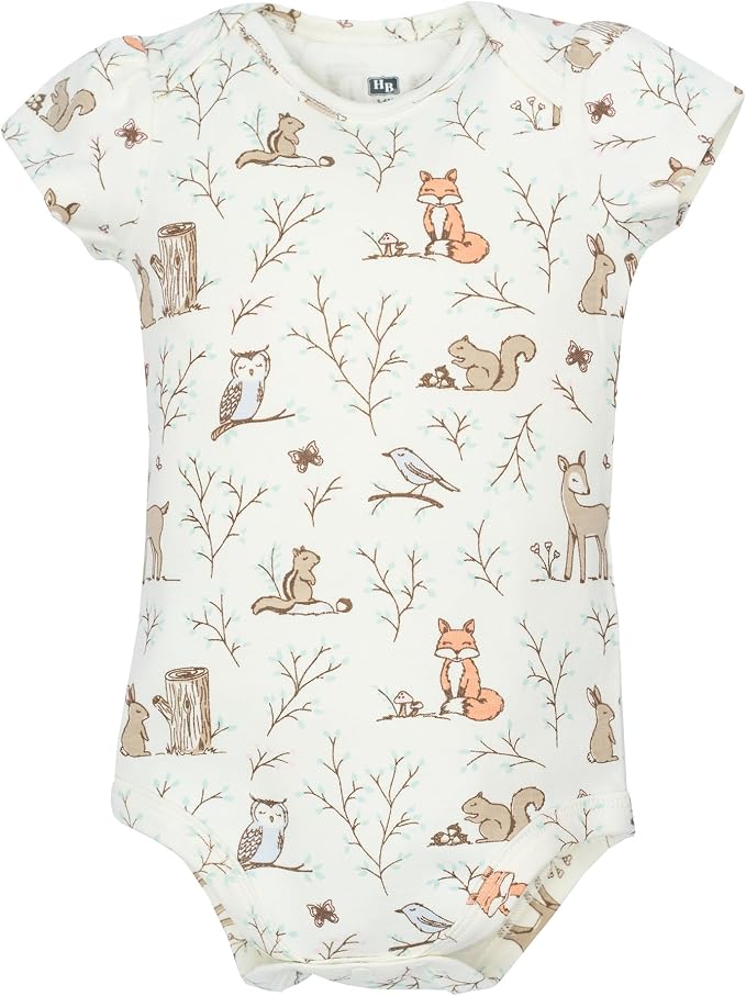 Hudson Baby Infant Girls Cotton Bodysuits 5-Pack - Image 4