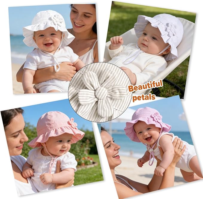 Baby Girl Wide Brim Bucket Hats - Image 7