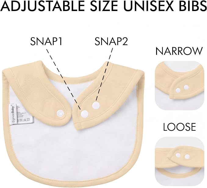 10 Pack Cotton Snap Bibs for Baby Boy Girl, Super Soft Drool Bibs for Teething - Image 6