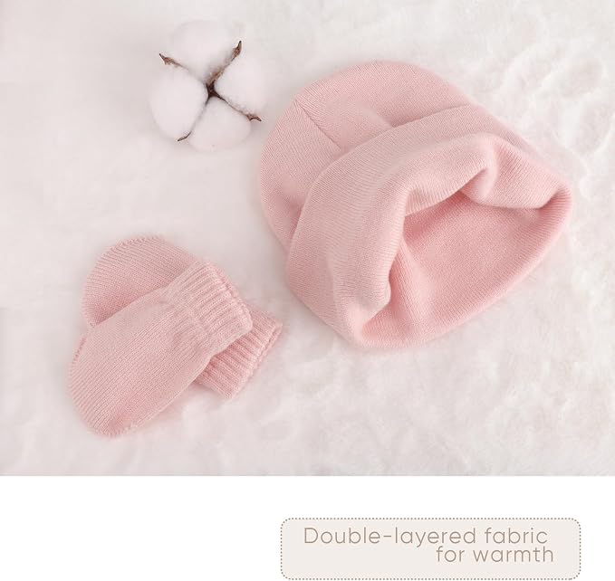 DRESHOW BQUBO 3 Pack Baby Beanies Toddler Kids Winter Hats Soft Knit Hat - Image 3