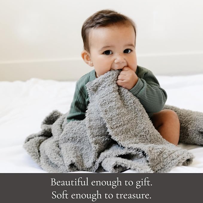 Saranoni Bamboni Baby Blanket Plush Soft Receiving Blanket Gray 30"x40" | - Image 4