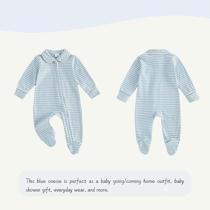 Seyurigaoka Newborn Baby Boy Girl Romper Long Sleeve Zipper Jumpsuit - Image 5
