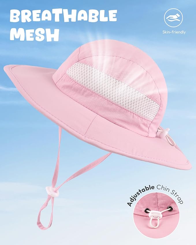 HONGTEYA 2 Pack Baby Sun Hat Infant Toddler Boys Girls Sun Protection Bucket - Image 4