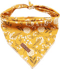 Lionet Paws Flower Dog Bandana, Fabric Yellow Dogs Kerchief by lionetpaws