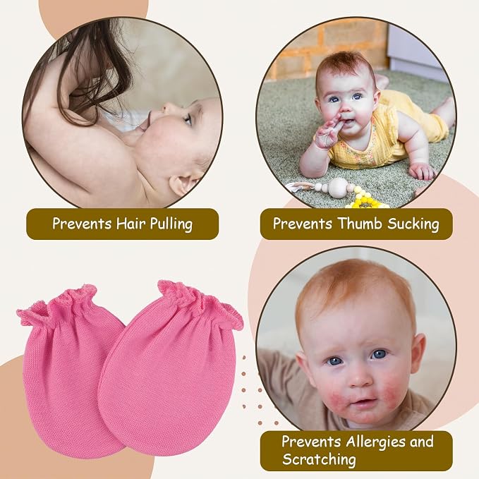 8 Pairs Baby Mittens Newborn No Scratch, Cotton Infant Gloves 0-6 Months | Soft - Image 6
