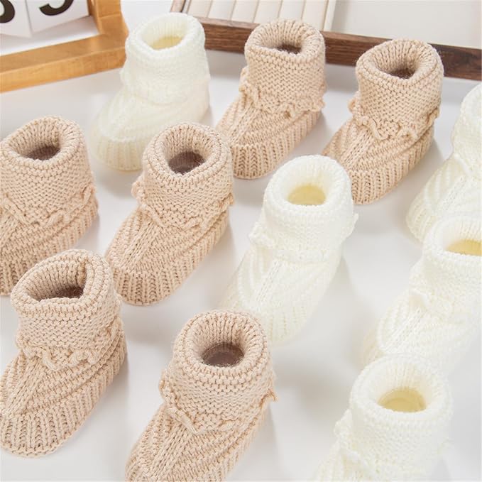 Baby Booties Newborns First Walkers Soft Knit Elegant Knit Baby Booties - Image 4