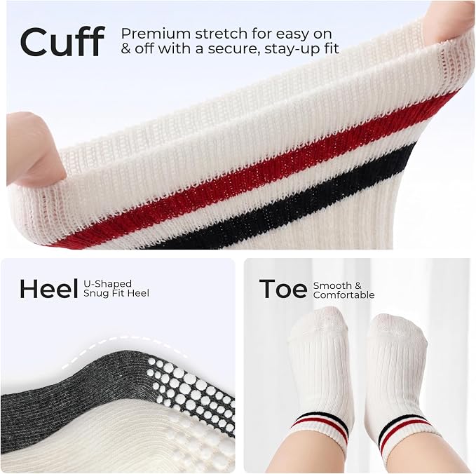 Baby Toddler Essentials Non-Slip Crew Socks - Image 5