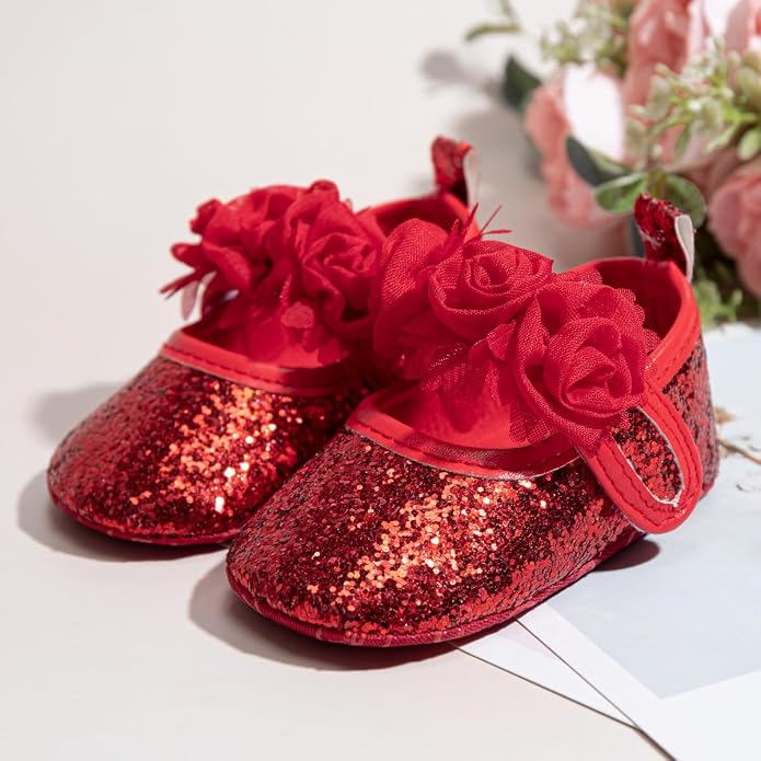 KIDSUN Infant Baby Girls Mary Jane Shoes Non-Slip Rubber Sole Ballet Slippers - Image 2